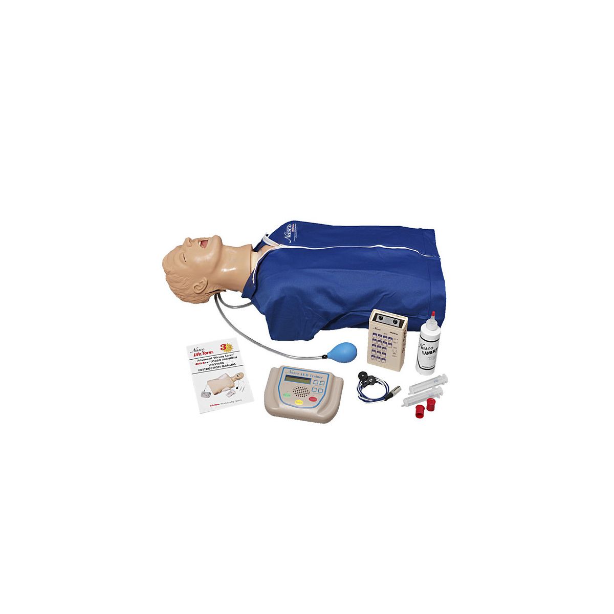 14359 1018868 01 1200 1200 Erweiterter Airway Larry Torso mit Defibrillationsfunktion EKG Simulation und AED Training